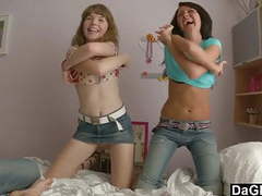 KiloGirls presents: Lesbian teen couple seduce a guy