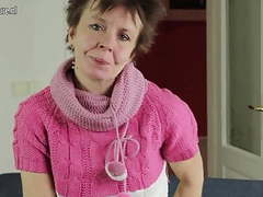 KiloGirls presents: Skinny mature grandma works her hairy pussy