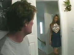 KiloGirls presents: Cheerleader gets it on couch.