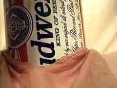KiloGirls presents: Extreme object insertion using a budweiser beer can