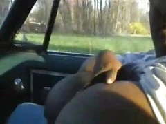 KiloGirls presents: Black bbw with big tits sucking dick in a car.