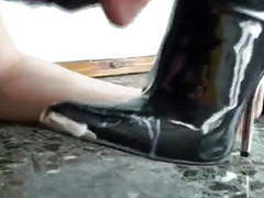 KiloGirls presents: Licking cum from boots of mistress