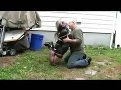 KiloGirls presents: Hogtied tight in the garden