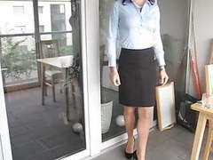 KiloGirls presents: Slinky crossdresser simone ready for the office