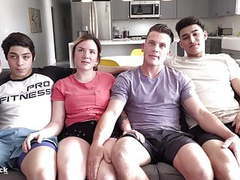 KiloGirls presents: Crazy teen 4some. ass splitting huge cock and rimming!