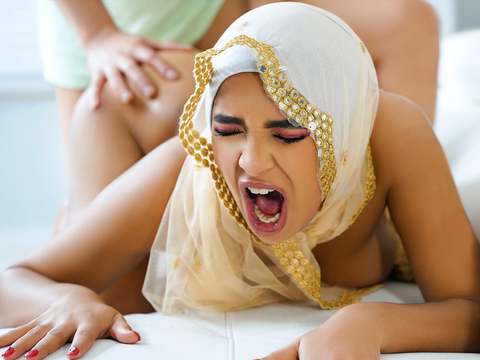 KiloGirls presents: Muslim cutie with juicy tits babi star bends over and takes fat cock in her ass - hijab hookup
