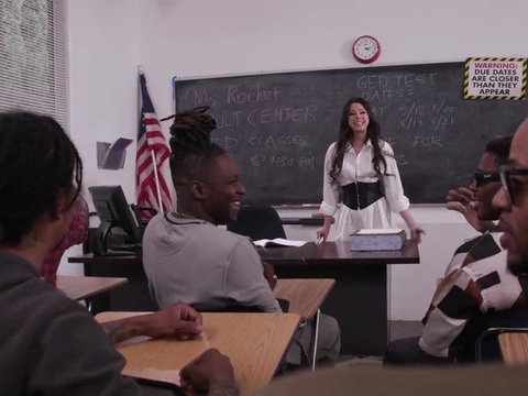 KiloGirls presents: Hardcore interracial fucking in the office with a cum loving slut