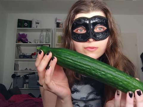 KiloGirls presents: 18yo teen fucks huge cucumber!!!  small tits, shy teeny, perfect body  amateur teen