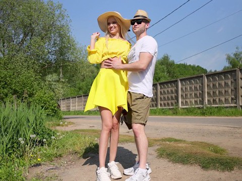 KiloGirls presents: Blonde novella night gets fucked from behind in public - hd