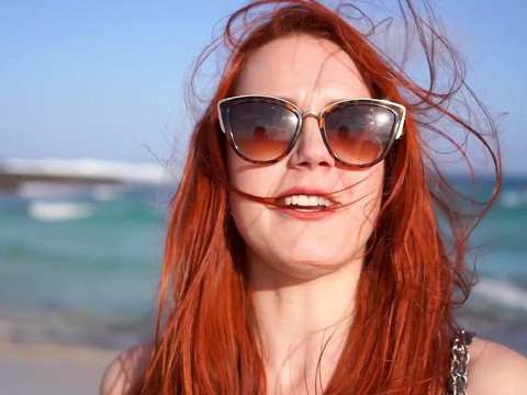 KiloGirls presents: Gorgeous redhead roommate charlie red gives a bj and gets dicked