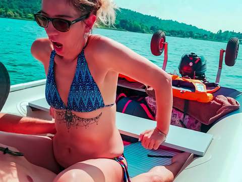 KiloGirls presents: Wife gets fucked on a boat and gets a creampie from her husband's best friend