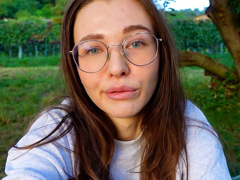 KiloGirls presents: Alone? outside on the fields i presnet my huge labia teen pussy and clit