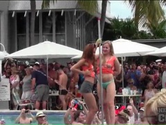 KiloGirls presents: Topless dancing amateurs at a pool party