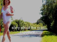 KiloGirls presents: Tgirl walks along the road in her undies