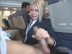 KiloGirls presents: Customers get handjob from stewardess