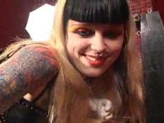KiloGirls presents: Chick in leather pants strapon fucks him