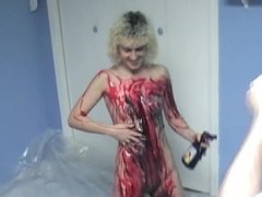 KiloGirls presents: Strawberry and chocolate sauce on her body