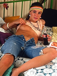 KiloGirls presents: Pretty teenager on the phone rubbing herself in her bed