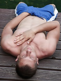 KiloGirls presents: Martin Sanders masturbates with fleshlight outdoors