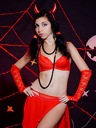 KiloGirls presents: Only one look in the eyes of this fantastic slim teen will tell that she is a little devil inside. No further costume is needed.