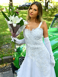 KiloGirls presents: Naughty bride Rebecca Volpetti takes a photographer assistant's stiff dick