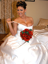 KiloGirls presents: Horny bride Claire Dames enjoys licking her big tits and fingering her pussy