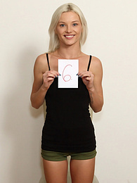 KiloGirls presents: Blond hungarian teen Zazie Skymm gets completely naked during a solo shoot